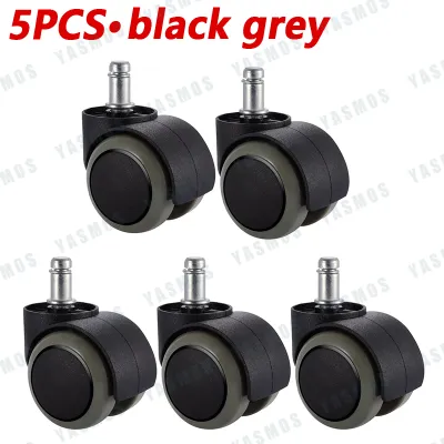 5PCS Office Chair Casters 2 Inches Universal Wheels Silent Rubber Wheels Swivel Casters