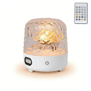 LED Water Ripple Night Light Wireless Bluetooth Speaker Portable Table Lamp Atmosphere Table Lamp Ocean Wave Sleep Light Touch Control RGB USB Rechargeable Stereo Sound Battery Led