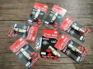 Lampu Depan Motor LED PUTIH Bebek & Matic 2sisi AC DC H6 12v-80v 18 Titik / 12 Mata / H4 Vixion Kaki 3 KA-KRA