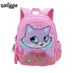 Australia Original High Quality Smiggle Childrens Schoolbag Cute Girl Backpack Cartoon Pink Plush Fox Modeling Kids Bag 14 Inch