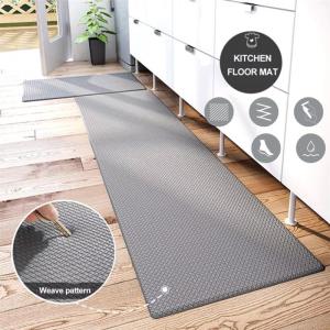Original PU Leather Oil-proof Kitchen Floor Mats Anti-fatigue Foot Pad Household Long Environmental Kitchen Mat Waterproof Anti-skid Mats Floor Mat kitchen mat oil proof