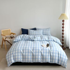 Kappa Washed Cotton Four-Piece Set A Super Soft and Soft Bedding Set with Duvet Cover Bed Sheet and Fitted Sheet for Student Dormitory LZD