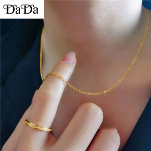 （3 sets）Pure hikaw 18k Saudi gold pawnable necklace womens woven fishbone bracelet necklace zircon earrings set wedding jewelry girlfriend gift Free pearl earrings