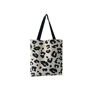 LAOO Literary Cute For Students Polka Dot Lunch Bags Leopard Print Lightweight Eco Bag Student Bags Korean Canvas Bag Shopping Books Bags Women Shoulder Bags