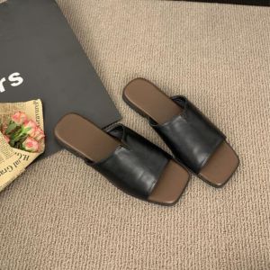 TOP TREND PH 2025 Korean Japanese Fashion Flat Slip-on Slides for Women Simple Flats MInimalist PU Leather Flip flops Casual Vacation Footwear School and Graduation Gift