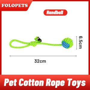 FOLOPETS Pet Dog Toys Chew Teeth Clean Toys Grinding Teeth Traning Fun Playing Cotton Rope Ball Puppy Toys