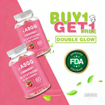 ASGG Glutathione Collagen Glow Gummies Original Anti-Aging Whitening Skin with Vitamin C Collagen Beauty Supplements