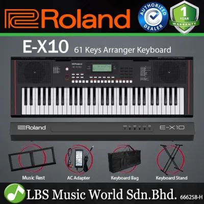 Roland E-X10 61 Keys Arranger Portable Keyboard With Bag and Stand (EX10 E X10)