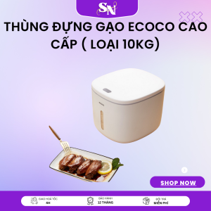 Thùng đựng gạo Ecoco cao cấp ( loại 10kThùng đựng gạo Ecoco cao cấp ( loại 10kg ) Thùng gạo Ecoco 10kg - thùng đựng gạo thông minh Thùng đựng gạo Ecoco Nắp Mở Thông Minh Chính Hãng Suno Top