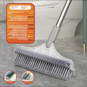 Bàn chải lau sàn xoay taidu 120 ° với chức năng chà hai chức năng và cạo nước cho phòng tắm gạch góc và bề mặt kính