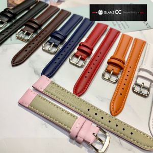 Dây da đồng hồ nữ nam da bò MÀU ĐEN KHÓA VÀNG BẠC ĐEN HỒNG 12mm 14mm 16mm 18mm 19mm 20mm 21mm 22mm 24mm cho dây đồng hồ casio dw seiko orient swarovski tissot omega ls05 patek philippe citizen fossil longines ck skmei michael kors burberry