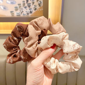 ผ้านุ่มรูปหมีน่ารักยางรัดผมสำหรับผู้หญิงที่คาดผมยางยืดใหญ่ย้อนยุค