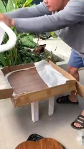 Clover Round Coffee Table Wooden Space Saving Tea Side Table for Living Room Bedroom Balcony Modern Sofa Side Table