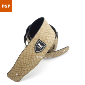 สายสะพายกีต้าร์ P&P Music หนังPU เกรดพรีเมี่ยม ลายสวย ปรับขนาดความยาวได้ ฟรีปิ๊กกีต้าร์ พร้องส่ง