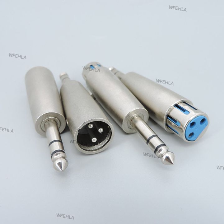 Silver Nickel plated 3 pole stereo 1/4" 6.35mm 6.5 Male to 3Pin XLR ...