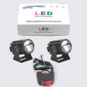2 pcs Motorcycle Headlight LED Waterproof Fog Light Multi-mode External Spotlight Auxiliary Switch
