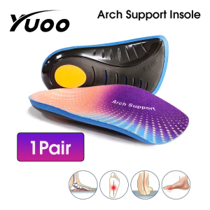 YUOO 1 Pair Orthopedic Insoles Flat Feet Arch Support Plantar Fasciitis Insole Inserts