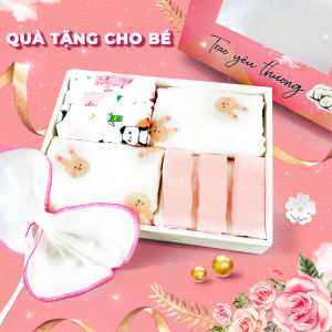 BỘ QUÀ TẶNG Khăn tắm đa năng cho bé THIPHUCO màu hồng khăn sữa cho bé khăn em bé cỡ lớn