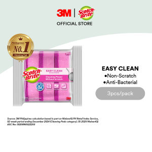 3M™ Scotch-Brite® Easy Clean Scrub Sponge - Pink 3 pcs/VP 115mm x 70mm