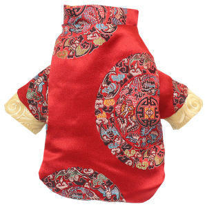 Lovinland Pet 2026 New Year Dog Clothes Tang Suit Chinese Style Cat Coat Outfit Pet Costume Apparel Cheongsam Party Dog Clothing