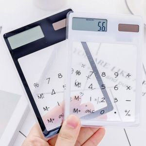 EDDY SONG 1pc Cute Kawaii Student Stationery Calculating Home Office Supplies Electronic Gift Childrens Scientific Calculator Calculadoras Touch Screen Calculator Transparent Solar Calculatrice