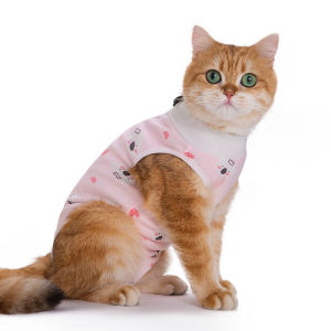 Cat Recovery Suit After Surgery Adjustable E-Collar Alternative for Cat Soft Breathable Anti-Licking