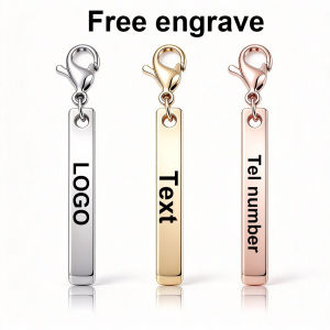 Custom Tel Number Keychain Personalized Logo Text Stainless Steel Key Rings for Christmas Crafts DIY Gifts