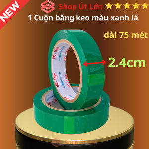 1 Cuộn băng keo màu xanh lá OPP rộng 2.4cm dài 75 mét lõi giấy 3mm giá tại xưởng