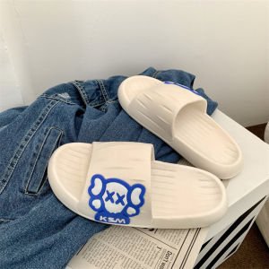 XWshop พร้อมส่งทั่วไทย👾 รองเท้าแตะแฟชั่นเท่ๆ รองเท้าสวมลำลองสีพื้น ลายการ์ตูนน่ารัก ☠️ เท่ๆ ดีเทลภาษาอังกฤษ ดือมากกกแม่