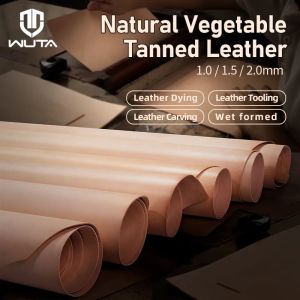 1 Square Feet Full Grain Natural Vegetable Tanned Cowhide Leather Handmade DIY Pre-cut Genuine Leather Craft