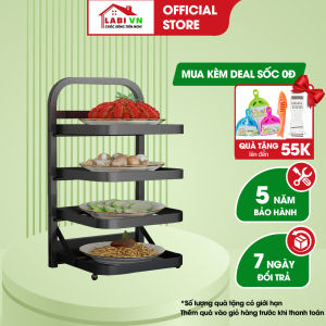 Giá để đồ nhà bếp LABIVN LB095 đựng xếp thực phẩm 4 tầng gấp gọn treo tường và để đứng đa năng