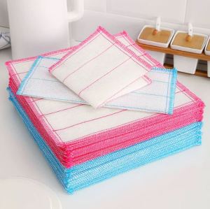 12 LAYER THICKER Dishcloth rag Wood fiber dish towel absorbent cleaning cloth scouring pad kitchen cleaning cloth洗碗布清洁布
