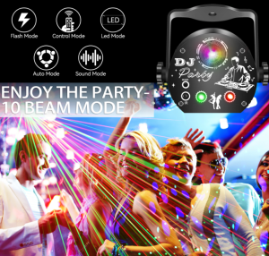 DJ Disco Stage Party Light RGB Sound Activated Laser Strobe Lamp with Remote Control Event