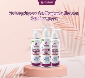 YOUBABY SHOWER GEL - STOKIS ID TMY51087593 - EXPIRED FEB 2025 (GOOD FOR JAUNDICE RASHES FEVER ECZEMA & SENSITIVE SKIN)
