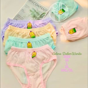 (3 &6 )Pcs Celana Dalam Wanita  Dewasa  Katun Motif Polos Celana Wanita  Pendek Jawahirah fashion