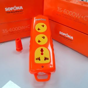 Ổ cắm điện 3 lỗ chéo 6000W (KHÔNG KÈM DÂY) siêu chịu tải 30A 3S-6000W+C SOPOKA (Khách tự đấu dây)