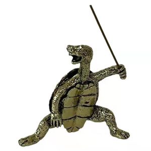 EKILLERLY Mini Creative Aromatherapy Base Copper Alloy Crafts Incense Stick Holder Figurines Home Decor Kung Fu God Turtle