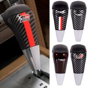 A5TG Hợp  nhôm Cần số xe hơi Da Sợi carbon Núm chuyển số Phổ quát Thay đổi cần gạt Cho Phụ tùng đua Toyota GR Sports Corolla Gazoo Yaris Phụ kiện ô tô