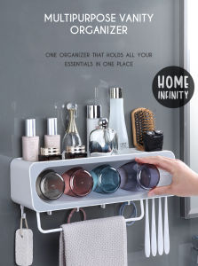 ECOCO MULTIPURPOSE VANITY ORGANIZER - STORAGE/HOLDER/TOOTHBRUSH/TOOTHPASTE/BATHROOM/ACCESSORIES/MODERN/STYLISH/CUPS/TOILET