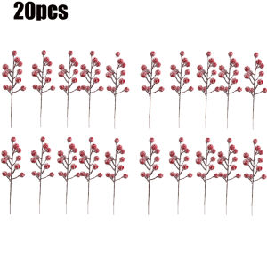 50pcs chritsmas trang trí bông tuyết quả mọng đỏ branche chritsmas đồ treo trang trí cây cho trang trí nội thất Xmas năm mới 2025 Quà Tặng phụ kiện