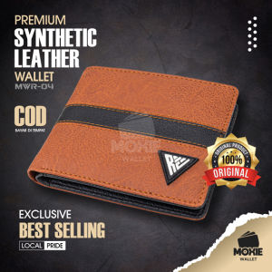Dompet Lipat Pria Cowok Laki Laki Cowo Synthetic Leather Wallet Bahan Kulit Sintetis PU Premium Brown Coklat Black Hitam MWR04