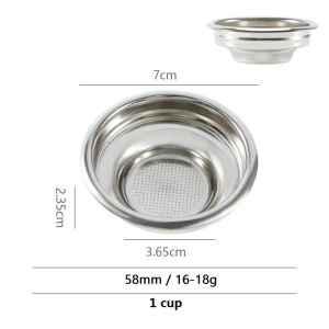 Coffee Filter Cup Stainless Steel 1 Cups Bottomless Universal Coffee Powder Bowl For Coffee Brewing
