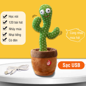 Cây Xương Rồng Nhảy Múa 120 Bài Hát Biết Nhại Theo Giọng Nói Pin Sạc