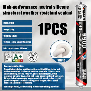 9900 Strong silicone sealant Waterproof silicone sealant 750g Structural adhesive High adhesion Quick-drying Mildewproof Perfectly suitable for doors and Windows Roofs Walls Glass Tiles Stone and more