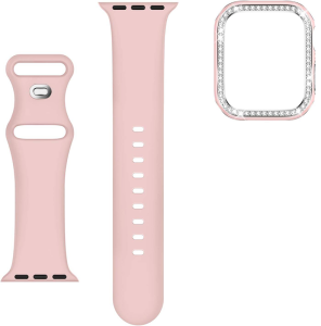 3-in-1 for Watch Band with Case Screen Protector Silicone Sport Band and Protective Cover with Tempered Glass for iWatch Ultra1/2 Series SE 9 8 7 6 5 4 3