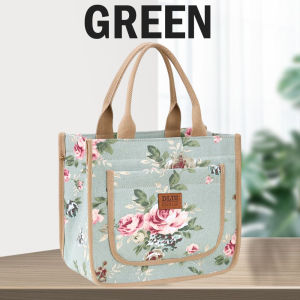 PRADO MALAYSIA Floral Lunch Bag Thickened Large Capacity Student Bento Bag Portable Woman Tote Bag Beg Bekal 手提袋
