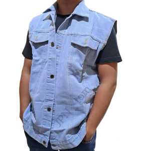 Rompi Jeans Jumbo Pria Jaket Jins Denim Vest Bigsize Abu Grey Wash XS S M L XL XXL XXXL XXXXL 5XL