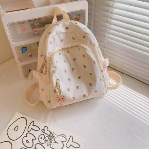 Cute Mini backpack printed rose large capacity School Bag casual Travel Bags For Women 3216