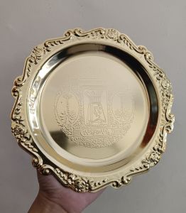 Piring Saji Wadah Saji Gold / Silver Palace Metal Dessert Dish Plate Jewelry Tray