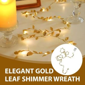 SHIRUI Plastic Leaf Garland String Lights Warm Light Battery Powered Fairy String Lights Green Leaf Rattan Light String Indoor Outdoor Decor